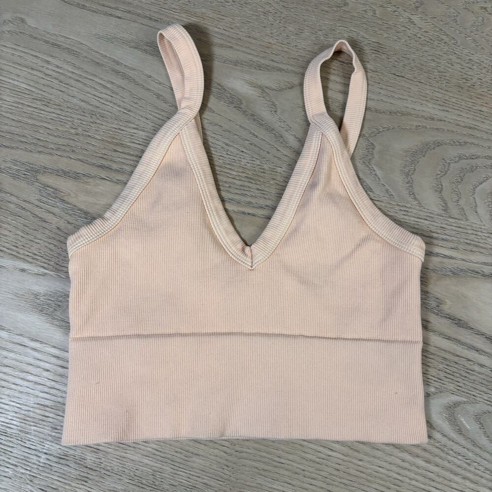 SUNKISSED COCONUT Peach Bralette Top Festival One Size OS Lounge Orange Top